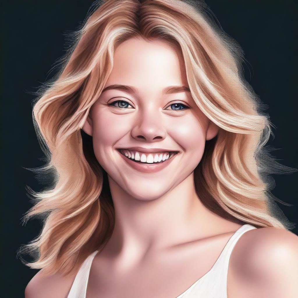 A high-quality digital art portrait of Sydney Sweeney