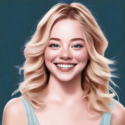 A high-quality digital art portrait of Sydney Sweeney