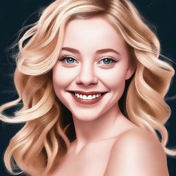 A high-quality digital art portrait of Sydney Sweeney