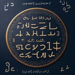 The phrase 'Review night for 9th grade algebra exam' in Arabic, embellished with a backdrop of mathematical symbols