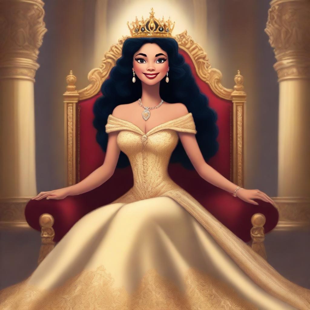 A high-quality digital art image showcasing an elegant and beautiful queen