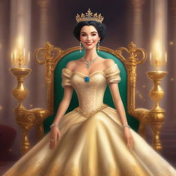 A high-quality digital art image showcasing an elegant and beautiful queen