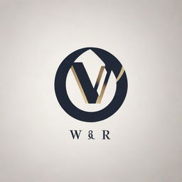 Generate a creative and stylish logo design featuring the initials 'W.R.' in a sophisticated and modern style.