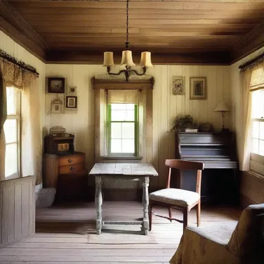 The old farmhouse had a homey atmosphere, reminiscent of a historical era long gone.