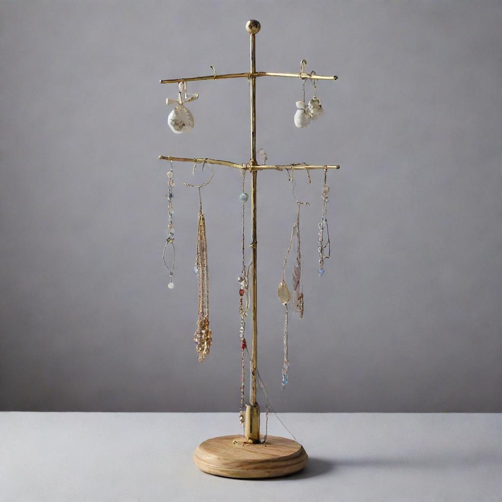 A surrealistic jewellery stand embodying whimsical and unusual elements