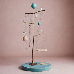 A surrealistic jewellery stand embodying whimsical and unusual elements