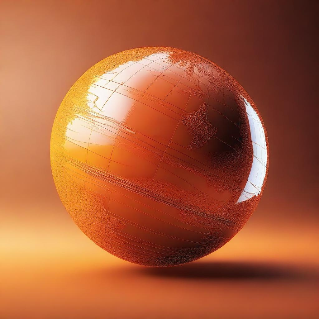 An image of a vibrant, spinning globe in a bold orange hue