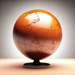 An image of a vibrant, spinning globe in a bold orange hue