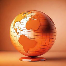 An image of a vibrant, spinning globe in a bold orange hue