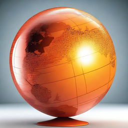 An image of a vibrant, spinning globe in a bold orange hue