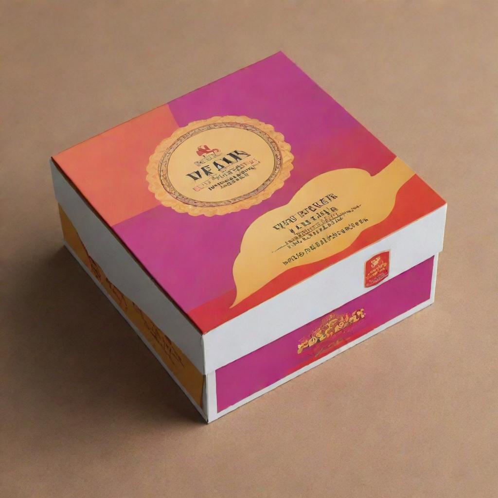 Create a vibrant and attention-grabbing advertisement for 'New Veena Packers', emphasizing their expertise in box making. Include the company logo, an array of boxes with different sizes and types. Add captivating tagline for the service.