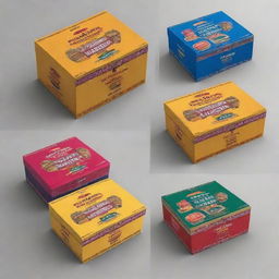 Create a vibrant and attention-grabbing advertisement for 'New Veena Packers', emphasizing their expertise in box making. Include the company logo, an array of boxes with different sizes and types. Add captivating tagline for the service.