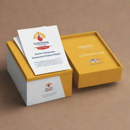 Create a vibrant and attention-grabbing advertisement for 'New Veena Packers', emphasizing their expertise in box making. Include the company logo, an array of boxes with different sizes and types. Add captivating tagline for the service.