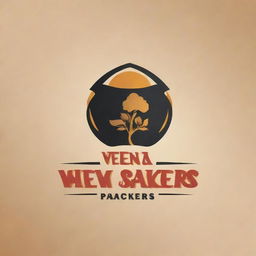 Design a professional and visually appealing logo for a company named 'New Veena Packers'. The logo should reflect the company's focus on box making. Use bold fonts and colors associated with reliability and efficiency.