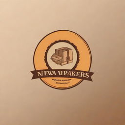 Design a visually engaging logo for a company called 'New Veena Packers'. It should incorporate elements of box making in the design. The color scheme should exude professionalism and trust.