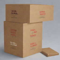 Produce an attractive and compelling advertisement for 'New Veena Packers'. Highlight their ability to create stunning boxes. Show a variety of their finest boxes in the design, along with a catchy slogan that emphasizes the quality of their services.