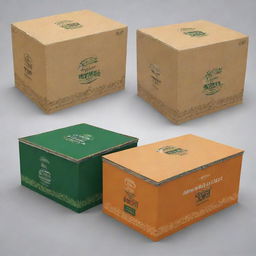 Produce an attractive and compelling advertisement for 'New Veena Packers'. Highlight their ability to create stunning boxes. Show a variety of their finest boxes in the design, along with a catchy slogan that emphasizes the quality of their services.