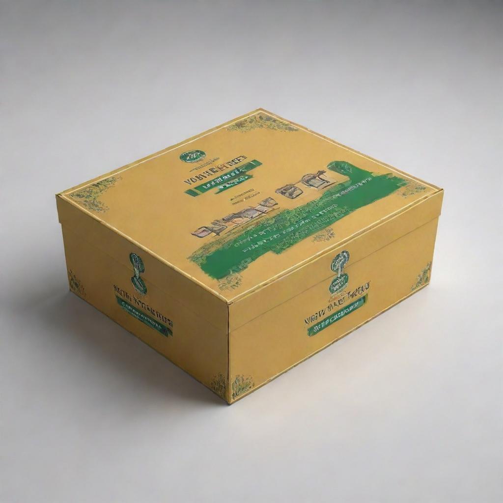 Design a stunning and persuasive advertisement for 'New Veena Packers'. Emphasize on their specialization in producing striking boxes. Incorporate a range of their boxes in the design, actuated with a compelling tagline reflecting strength and aesthetics.