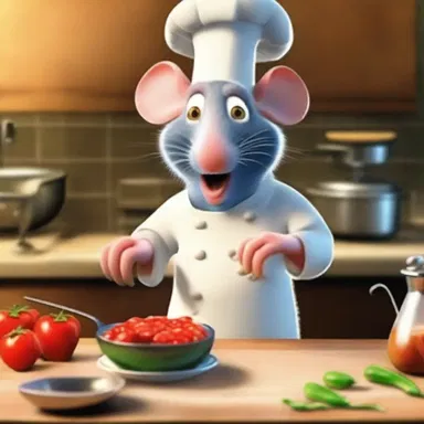 In the movie 'Ratatouille', the character Remy the rat is seen adding a pinch of pepper to enhance the flavor of his culinary creations.