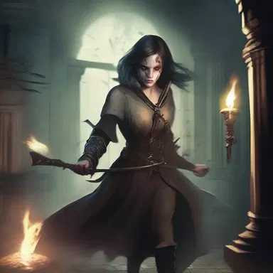 The protagonist was peppered with arrows as she bravely fought off the vengeful spirits in the haunted house.