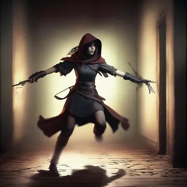 The protagonist was peppered with arrows as she bravely fought off the vengeful spirits in the haunted house.