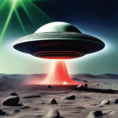 The alien spaceship peppered the Earth's surface with laser beams, causing widespread destruction.