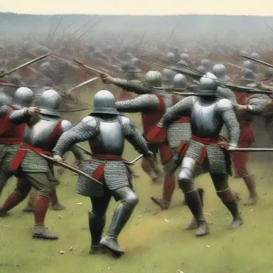 During the Battle of Agincourt, the archers peppered the advancing French army with a hail of arrows.
