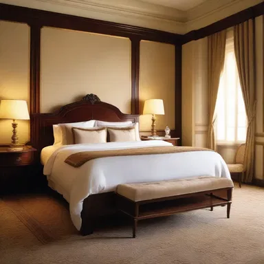 The protagonist in the movie woke up in a luxurious double-bedded suite after a night of adventure.