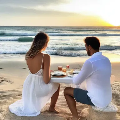 During her lunch break, she found herself daydreaming about a romantic candlelit dinner on the beach with her significant other, their love filling the air with warmth and passion.