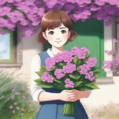 In the novel set in a small village, the main character's love interest presents her with a bouquet of orpine flowers.