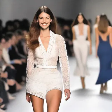 The runway model's radiant smile and confident walk exuded a true sense of joie de vivre to the audience.
