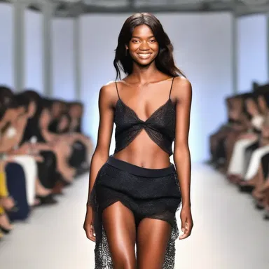 The runway model's radiant smile and confident walk exuded a true sense of joie de vivre to the audience.