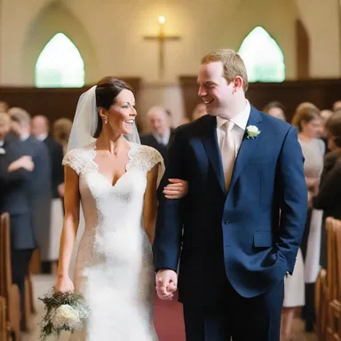 Kate and John were married at the chapel and reception hall, respectively.