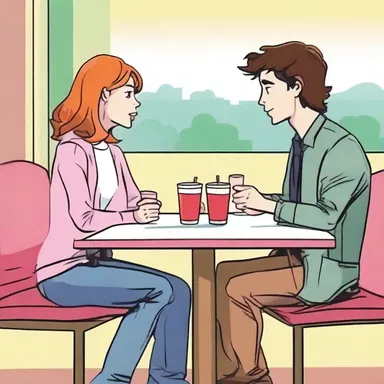 In the romantic comedy, the main characters meet on a blind date and sparks immediately fly between them.