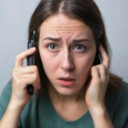 A frustrated person trying to remember their forgotten mobile password, stressed expression visible on their face, holding a locked smartphone.