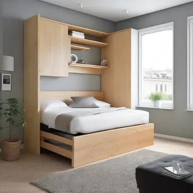 The polyvalent nature of the convertible furniture allows for flexible use of space in small apartments.