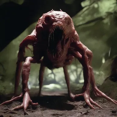 The horror movie showcased a terrifying metamorphous creature that emerged from deep within the earth.