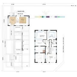 Generate a detailed 2D floor plan with clear labels and measurements, showcasing a balanced layout and modern design features.