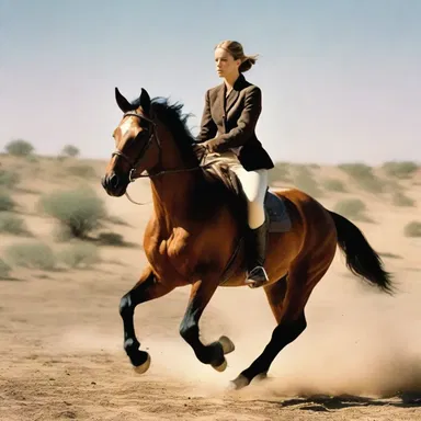 In the movie, the protagonist rode a high stepper horse during an intense chase scene.