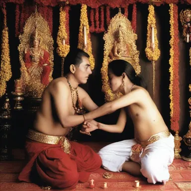 In some religious practices, believers engage in grovelling acts of devotion and submission to their deities.