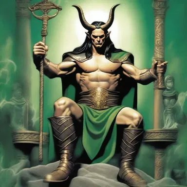 According to Norse mythology, Loki was forced to grovel before the gods as punishment for his mischievous acts.