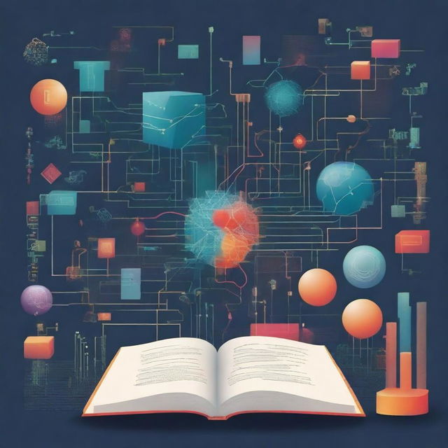 An engaging, high-quality digital art image portraying a book cover about computational intelligence