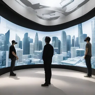 The exhibition game allowed visitors to explore a virtual reality simulation of an architect's vision for a futuristic city.