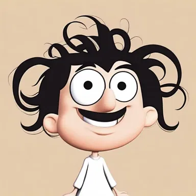 The cartoon character had a quirky hairstyle that resembled the pubic region, adding a humorous touch to its appearance.