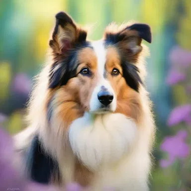 In the magical realm of Zoruna, the collie's fur changes colors with the seasons, a true marvel of fantasy.