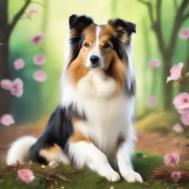 In the magical realm of Zoruna, the collie's fur changes colors with the seasons, a true marvel of fantasy.