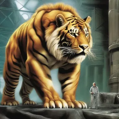In the futuristic world of my science fiction novel, scientists genetically engineer ligers to be powerful and intelligent creatures.