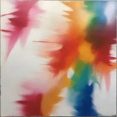 The artist decided to use bleach to create a striking effect by selectively removing color from the painting.