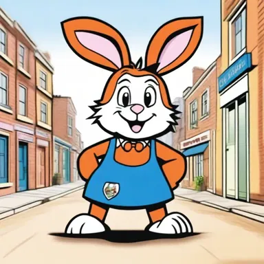 In the animated series, the cheeky rabbit was often depicted as the drawee of comical checks that caused chaos in the town.