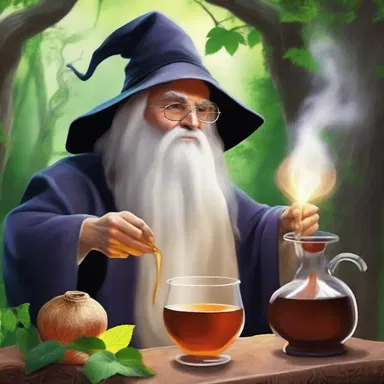 The old wizard brewed a magical potion by steeping sarsaparilla root in boiling water in the fantasy novel.
